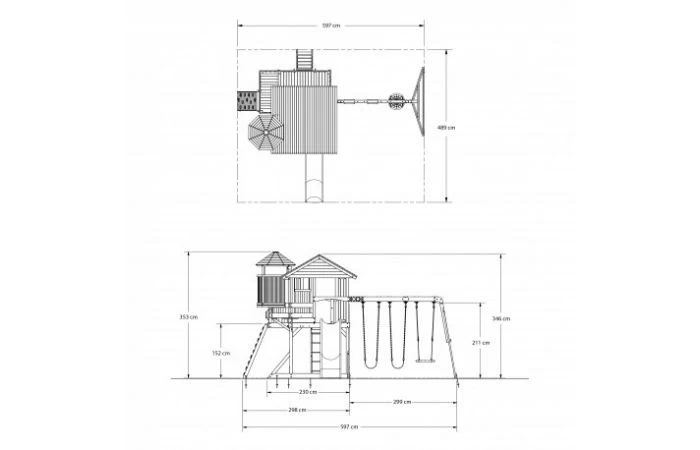 Eagles Nest Elite Speeltoren Met Schommels, Glijbaan En Uitkijktoren - Image 2