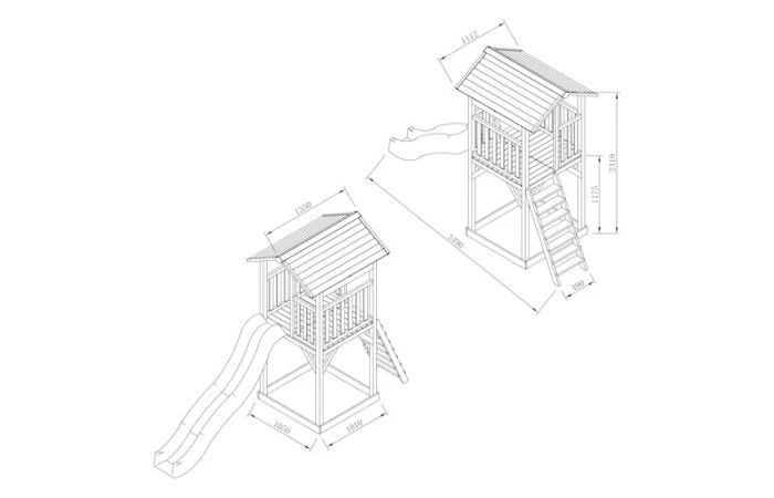 AXI Beach Tower Speeltoren Grijs/wit Met Glijbaan - Image 3