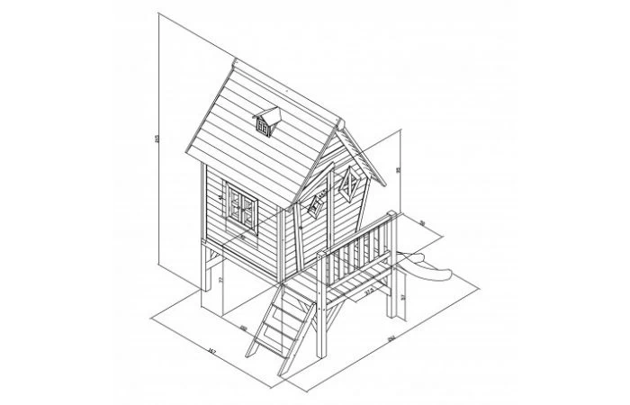 AXI Cabin XL Speelhuis Grijs/wit Met Glijbaan - Image 5