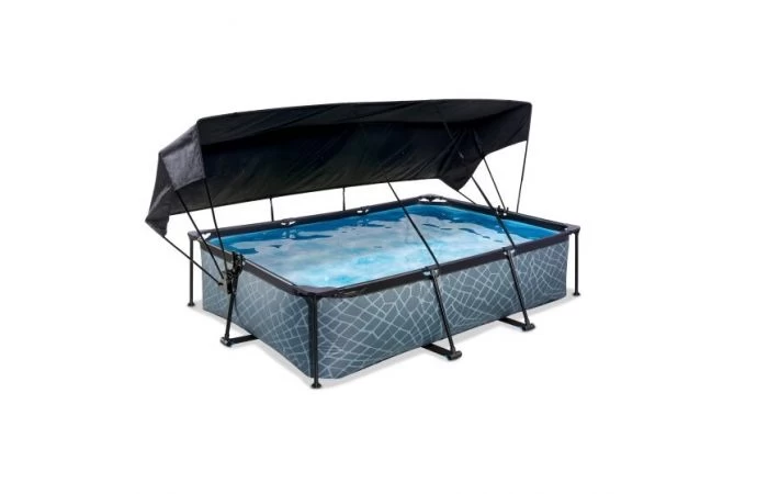 EXIT Zwembad 300x200x65cm Met Schaduwdoek En Filterpomp