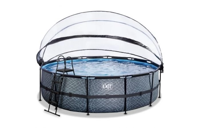 EXIT Zwembad ø488x122cm Met Overkapping En Zandfilterpomp