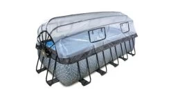 Exit Stone/Wood Zwembad 540x250x122cm Met Overkapping En Zandfilterpomp