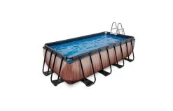 Exit Wood Zwembad 400x200x100cm Met Pomp Bruin