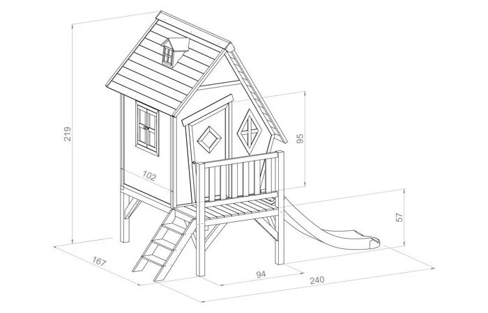 Axi Cabin XL Speelhuis (grijs/wit) - Image 6