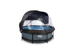 EXIT Zwembad ø244x76cm Met Filterpomp En Overkapping En Schaduwdoek