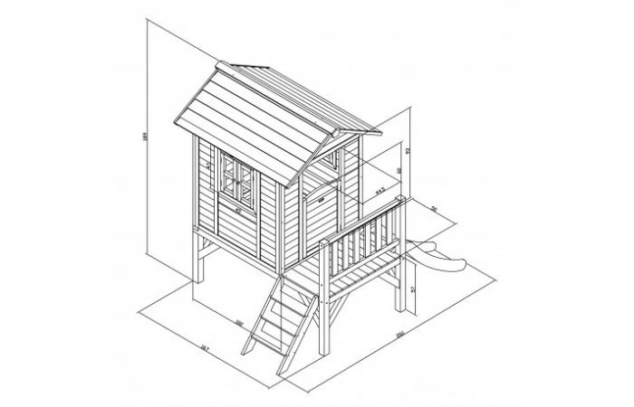 AXI Lodge XL Speelhuis Caribisch Blauw Met Glijbaan - Image 5
