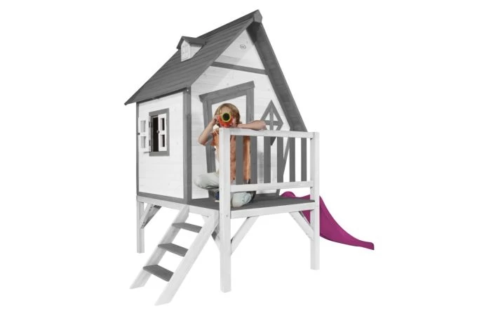 AXI Cabin XL Speelhuis Grijs/wit Met Glijbaan - Image 7
