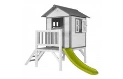 AXI Lodge XL Speelhuis Klassiek Met Glijbaan (grijs/wit)