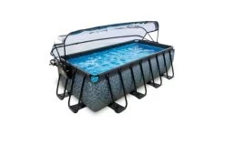 EXIT Zwembad 400x200x100cm Met Zandfilterpomp En Overkapping