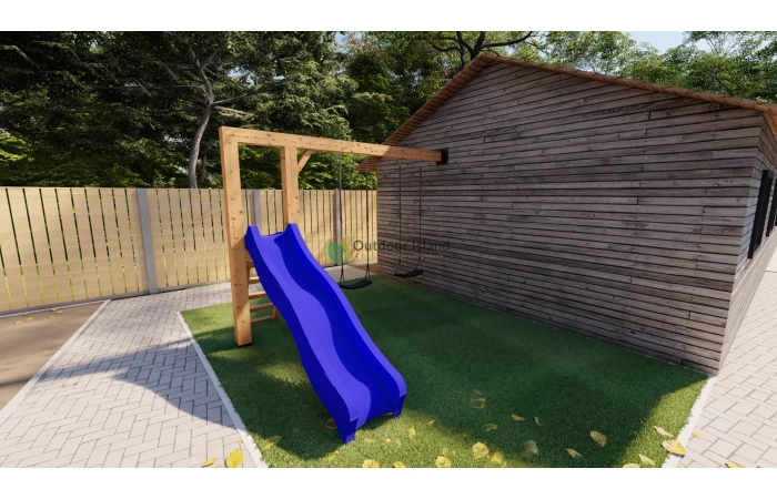 Outdoor Island Authentieke Schommel Met Glijbaan Woody - Image 3