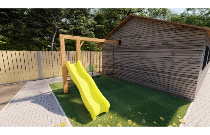 Outdoor Island Authentieke Schommel Met Glijbaan Woody - Image 4